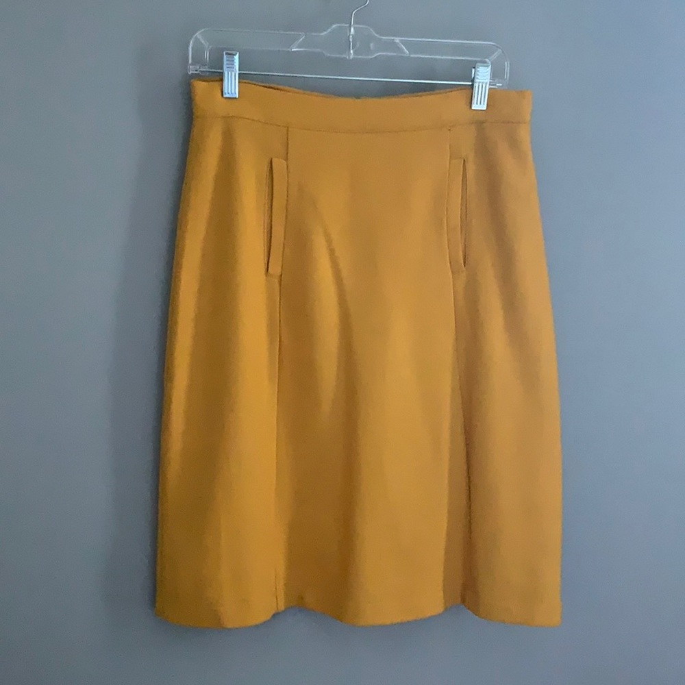 MODCLOTH A line mustard skirt with pockets
